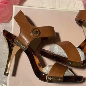 Michael Kors Lani Leather High Heel Sandals SIZE 8